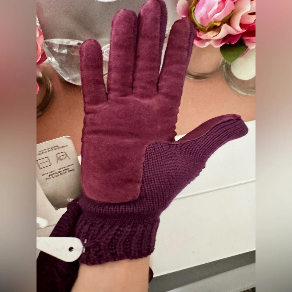 New Vintage Dior Suede & Wool Gloves
